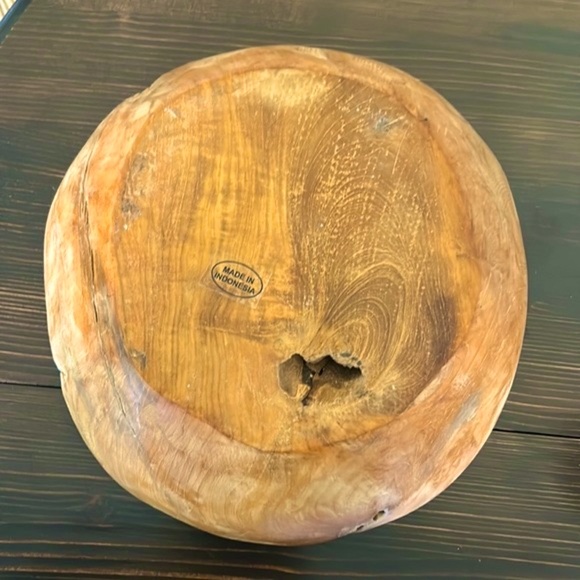 Large Raw Teak Root Wood Bowl, Made In Indonesia. - Picture 8 of 11